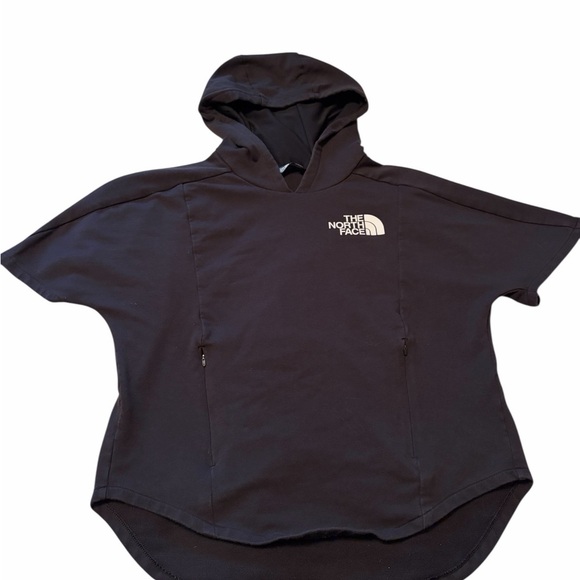 The North Face Black Women's Short Sleeve Lightweight Hoodie-Front pockets-XS - Picture 2 of 10